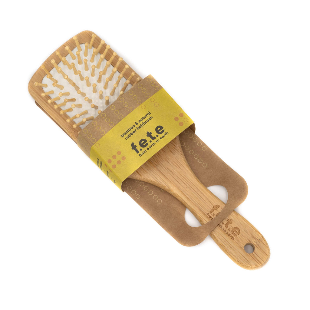 Large Paddle Hairbrush - Bamboo & Natural Rubber - Clearstone