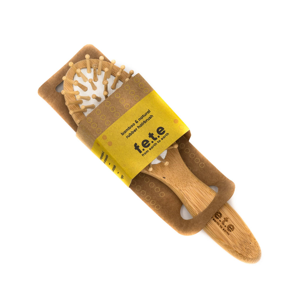 Small Rounded Hairbrush - Bamboo & Natural Rubber - Clearstone