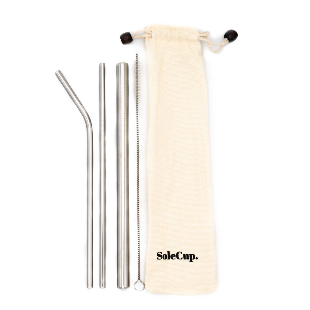 SoleCup Reusable Straw Set - 5 pieces - Clearstone
